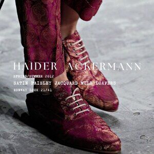 HAIDER ACKERMANN Pink Paisley Satin Jacquard Mules Sz 37 SS12 Runway Archival